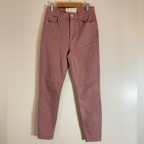 Altar'd State Womens Jeans Sz 27/5 Dusty Rose High Rise Denim Bottoms - Picture 1 of 11